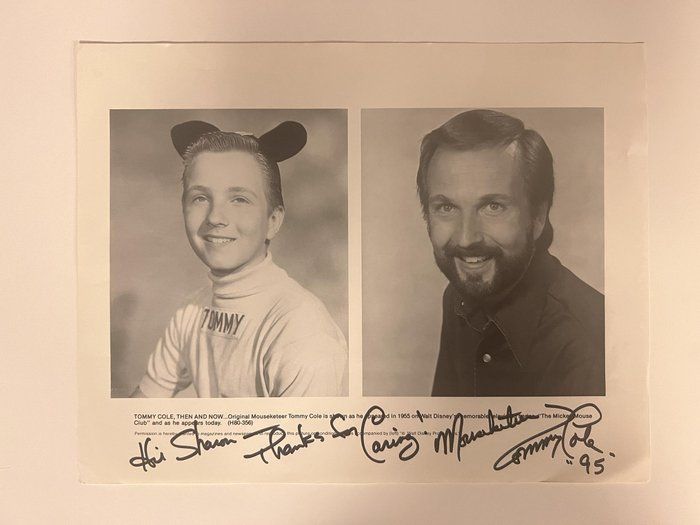 Lot 351: Mousketeer Tommy Cole signed photo