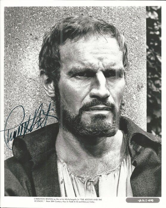 Lot 371: The Agony and the Ecstasy Charlton Heston Signed Movie Photo