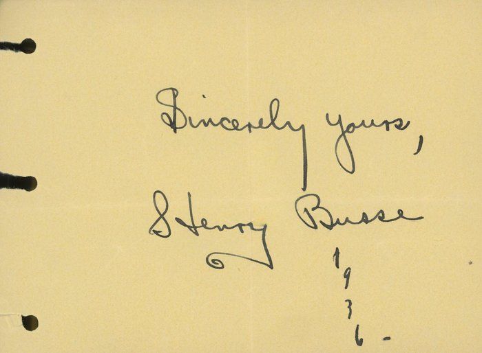 Lot 403: Jazz Musician Henry Busse signature cut