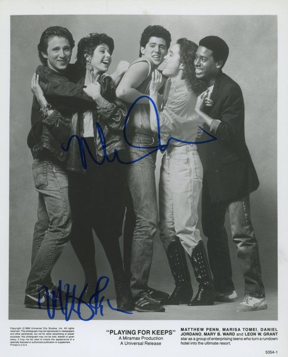 Lot 441: Matthew Penn and Marisa Tomei signed "Playing for Keeps" movie photo