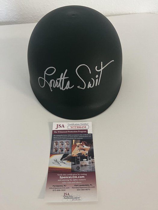 Lot 501: Loretta Swit M.A.S.H Signed Army Helmet -JSA Authenticated