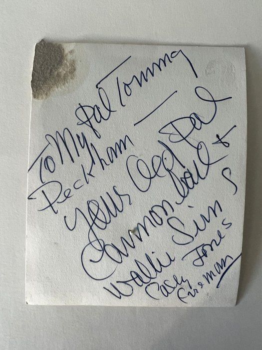 Lot 525: Casey Jones signed note