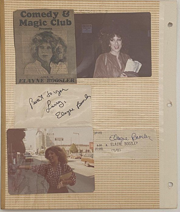 Lot 562: Elayne Boosler photo album page with original signature cut