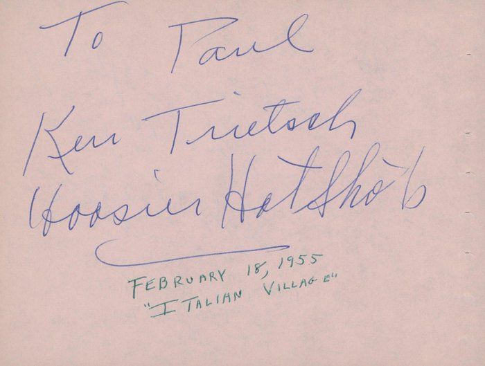Lot 672: Hoosier Hotshots original signatures dated February 18, 1955