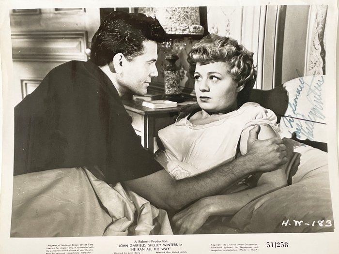 Lot 515: He Ran All The Way Shelley Winters signed photo