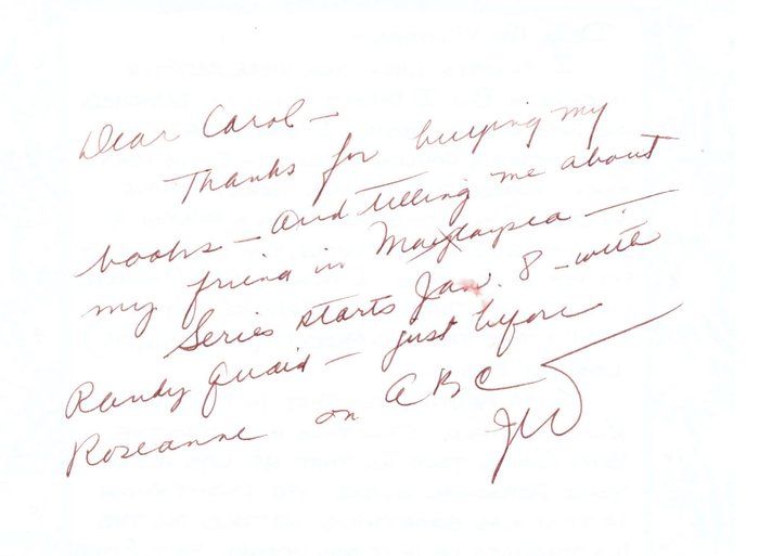 Lot 525: Comedian Jonathan Winters signed personal letter