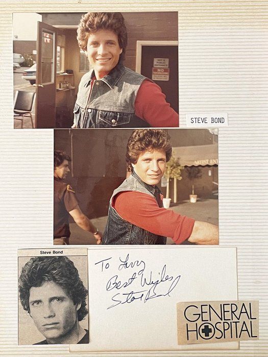 Lot 569: General Hospital Steve Bond original signature and photo