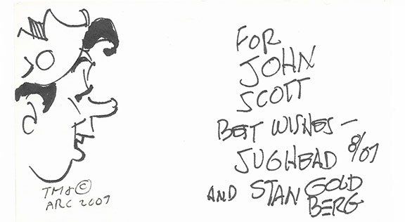 Lot 580: Archie Comics Cartoonist Stan Goldberg Signature Cut