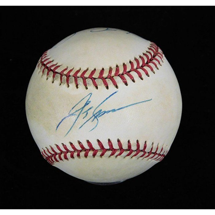 Lot 581: California Angels JT Snow Jim Edmonds Signed Official American League Baseball JSA Authenticated