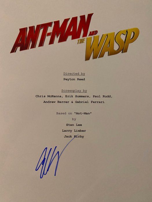 Lot 594: Ant-Man and the Wasp signed script cover