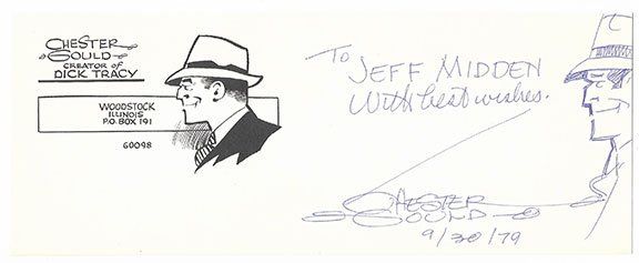 Lot 605: Dick Tracy Creator Chester Gould Signature Cut