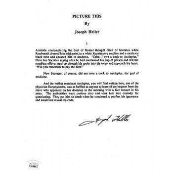 Lot 609: Joseph Heller Picture This Signed Souvenir Typescript Page JSA Authenticated