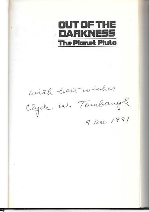 Lot 623: Astronomer Clyde Tombaugh signed book