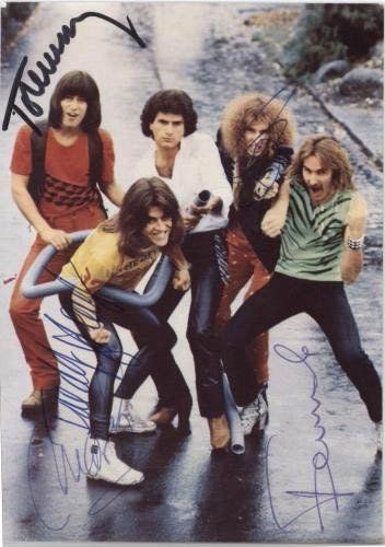 Lot 630: Krokus band signed postcard photo
