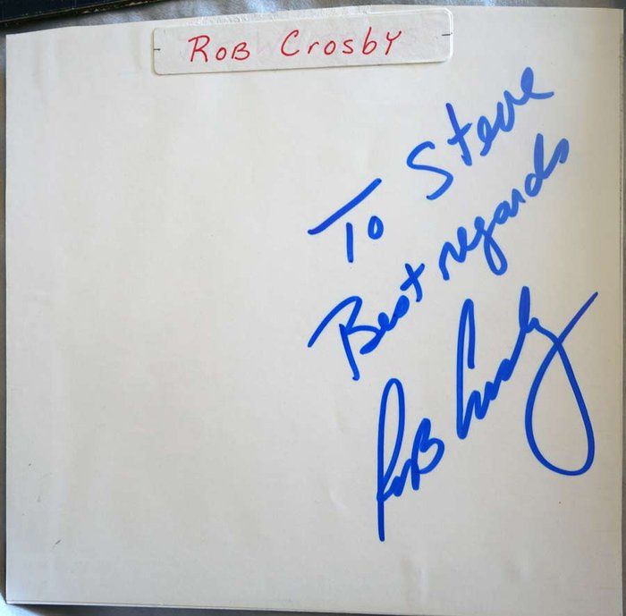 Lot 647: Rob Crosby original autograph