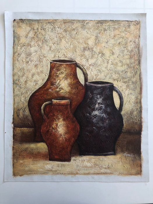 Lot 36: Vases Still Life original painting on canvas