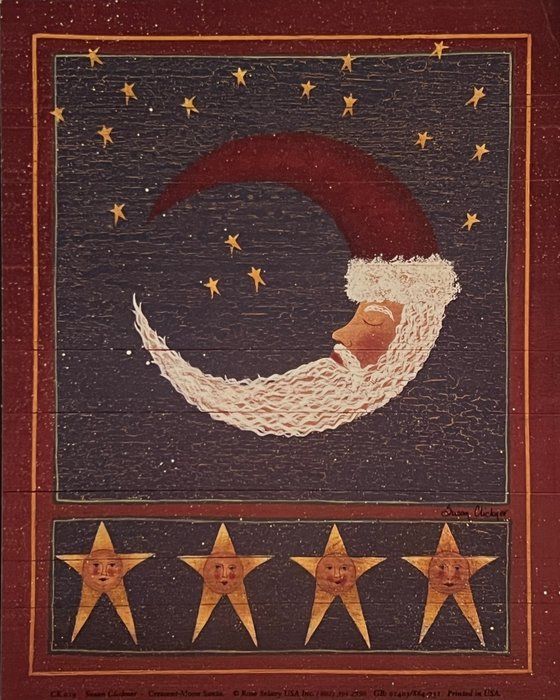 Lot 42: Christmas Moon Country Folk Art Print