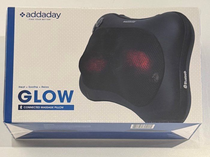 Lot 114: Addaday Glow Connected Massage Pillow Bluetooth Heat Deep Tissue Massager New Sealed