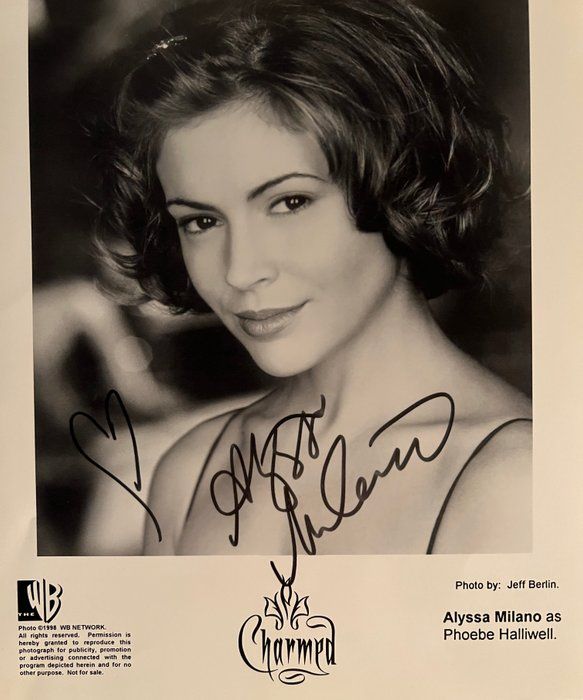 Lot 159: Alyssa Milano facsimile signed photo. 8x10 inches