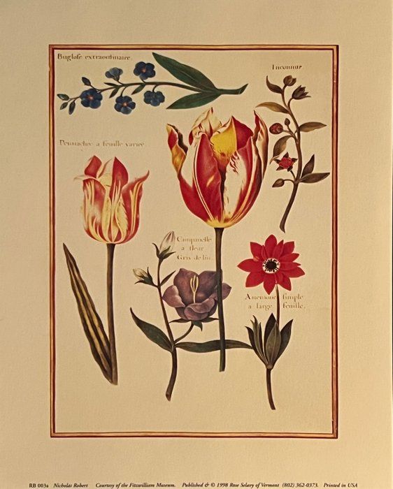 Lot 187: Vintage Floral Art Print