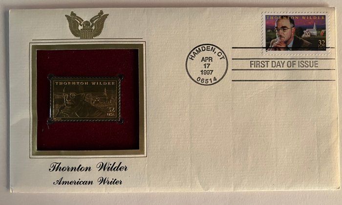Lot 189: Thornton Wilder gold stamp replica FDC