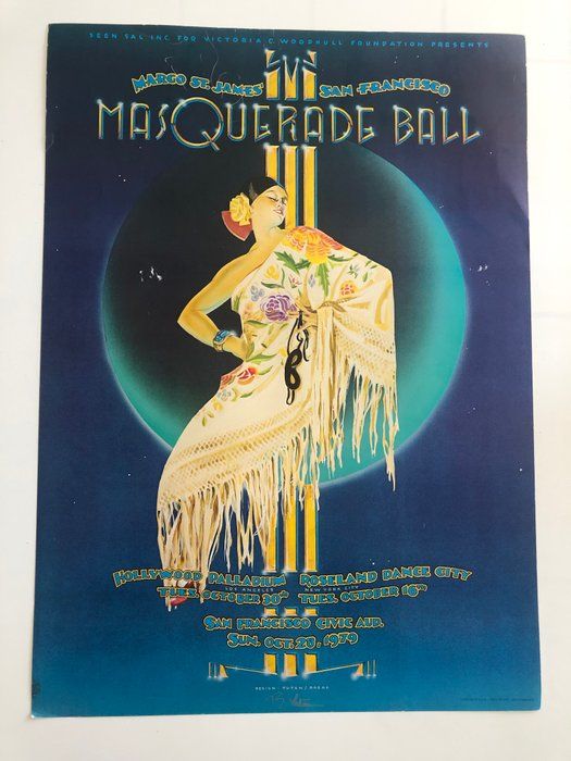 Lot 212: Margo St. James' San Francisco Masquerade Ball 1979 Poster