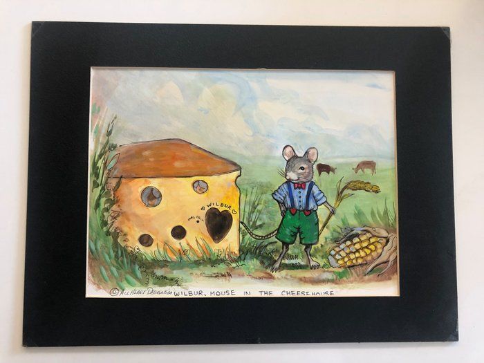 Lot 267: Wilbur - Mouse in the Cheeshouse - All Heart Designs Original Art