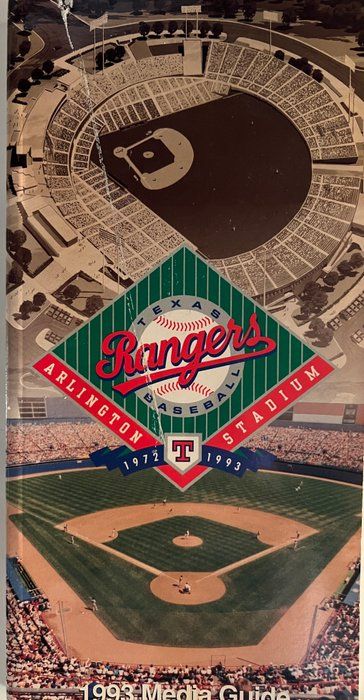 Lot 275: 1993 Texas Rangers media guide. 4x9 inches