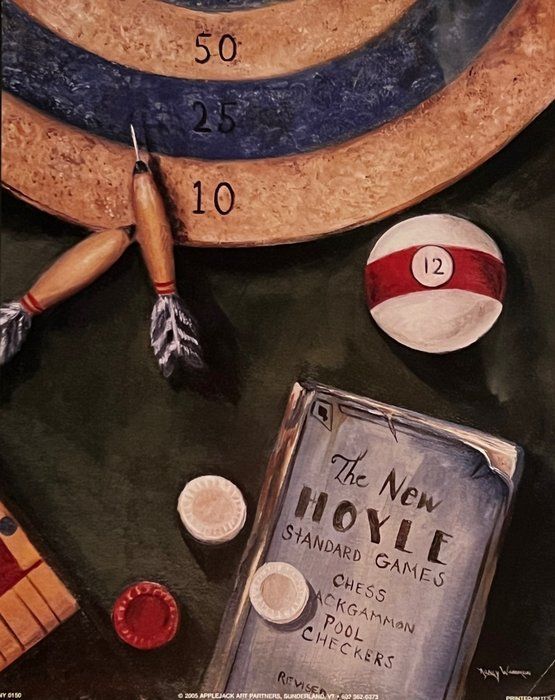 Lot 298: Darts Billiards Game Room Art Print