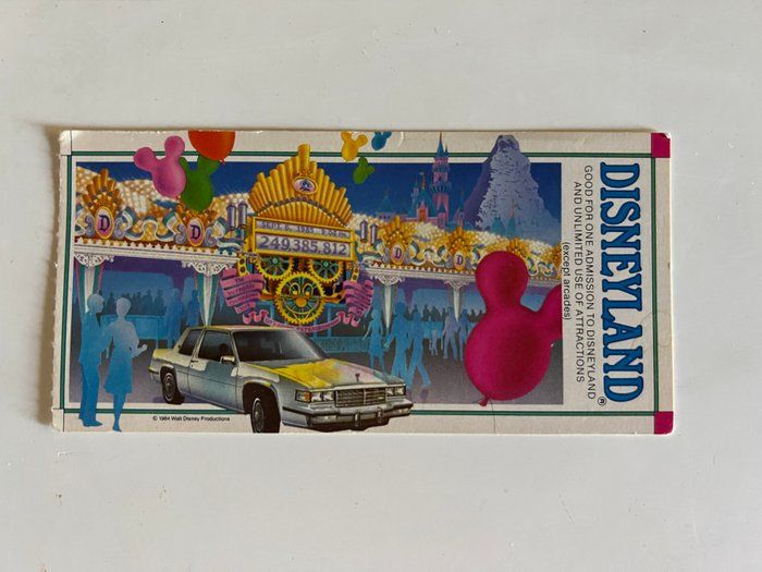 Lot 322: Disneyland admissions ticket- 1984