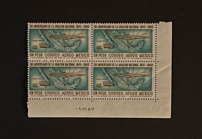 Lot 328: Mexican Stamps Quantity of 4. Un Peso Correro Aereo