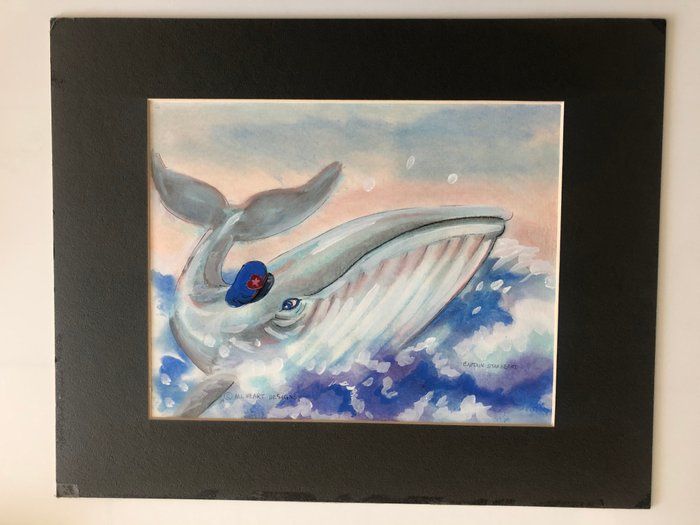 Lot 331: Captain Starheart Original Whale Art - All Heart Designs
