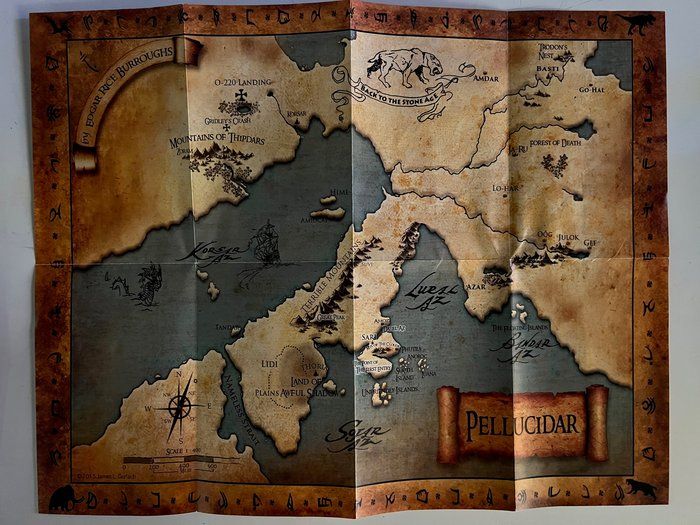 Lot 354: Edgar Rice Burroughs Pellucidar Map Poster