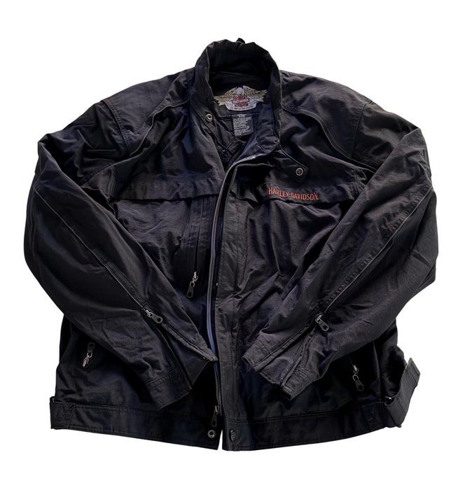 Lot 401: Harley Davidson brand Mens Jacket nylon with padded shoulders and elobows. Size Mens 2XL. New