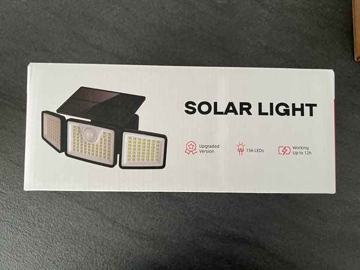 Lot 447: Daphino 2500LM Solar Security Light 3-Head 270° Motion Sensor 2-Pack