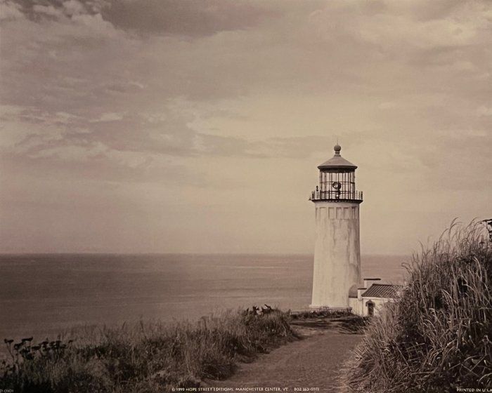 Lot 496: Black and White Lighthouse Art Print