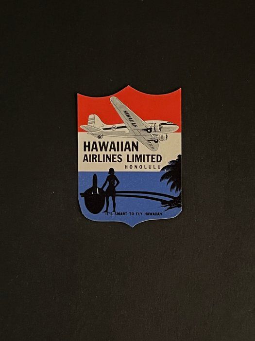 Lot 501: Vintage Hawaiian Airlines Limited Honolulu Sticker