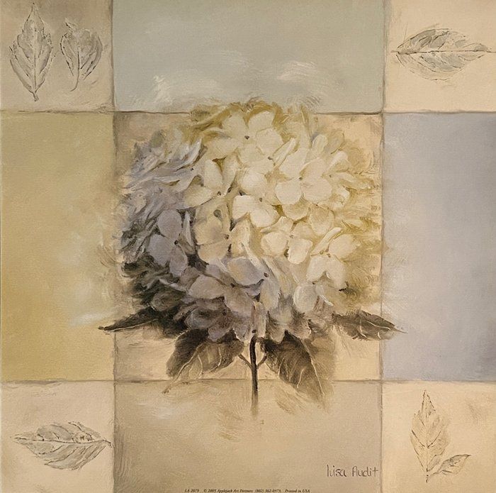 Lot 548: Vintage Hydrangea Floral Art Print