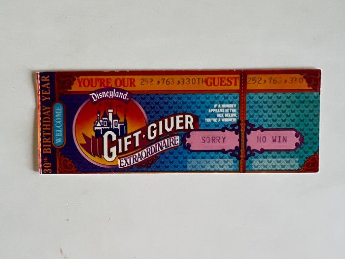 Lot 580: Disneyland admissions ticket- 1985