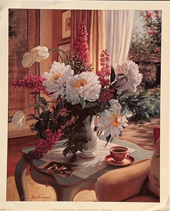 Lot 644: Vintage Floral Art Print