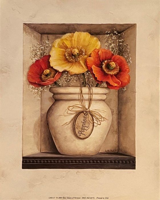 Lot 659: French Country Poppies Floral Art Print