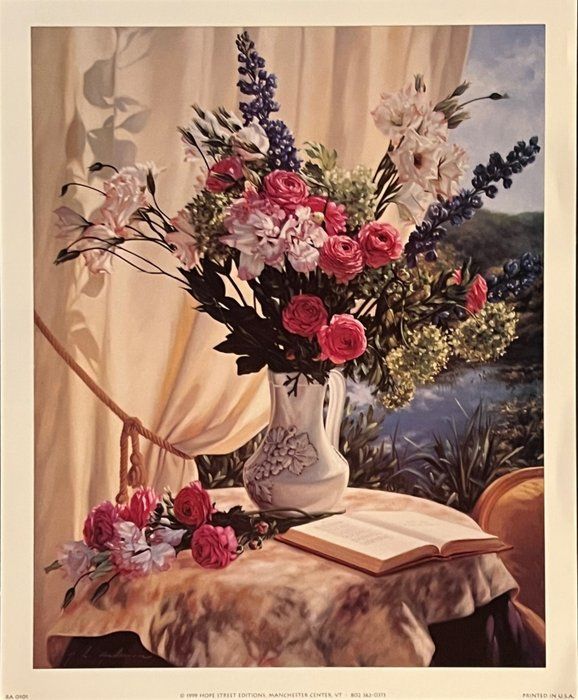 Lot 698: Vintage Floral Art Print
