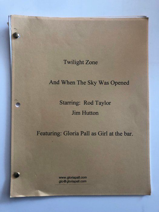 Lot 704: The Twilight Zone - And When the Sky Was Opened - Original Script
