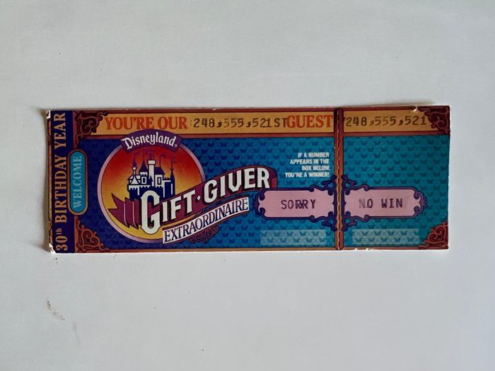 Lot 768: Disneyland admissions ticket- 1985