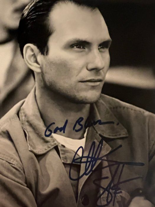 Lot 784: Christian Slater facsimile signed photo. 5x7 inches