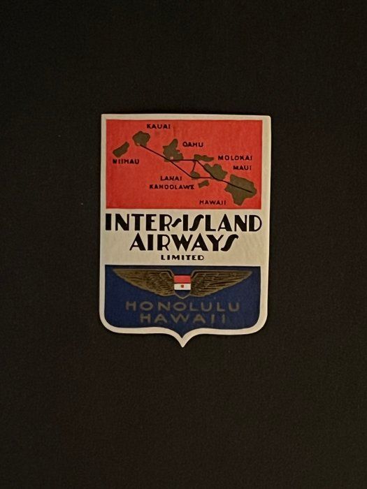 Lot 788: Vintage International Airways Limited Honolulu Hawaii Stciker