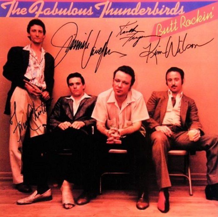 Lot 19: The Fabulous Thunderbirds signed "Butt Rockin" album