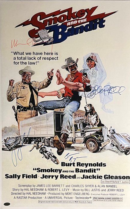 Lot 52: Smokey And The Bandit cast signed movie poster