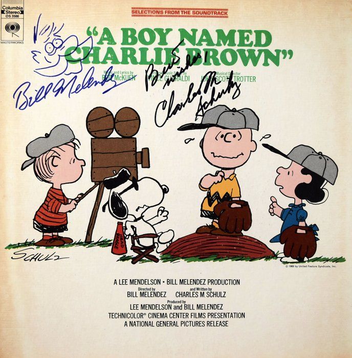 Lot 108: Peanuts A Boy Named Charlie Brown signed soundtrack album