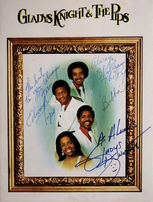 Lot 151: Gladys Kight & The Pips signed music book.